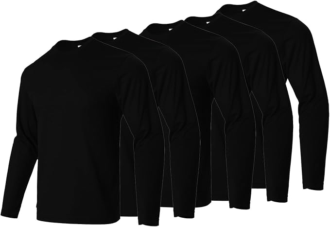 Mens Long Sleeve T-Shirts Casual Crew Neck Tee Shirt Summer Soft Running Swimming Cycling Fishing Tops