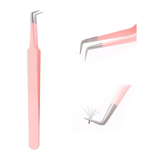 Lash Extension Tweezers Volume Lash Tweezers 90 Degree Tweezers for Eyelash Extensions Precision Lash Fan Tweezers Eyelash Extension Supplies for Light Volume or Mega Volume Fans