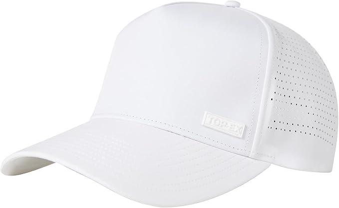 TOP-EX Performance Baseball Hat for Men Water Resistant Golf Cap Running Cooling Snapback Laser Perforated