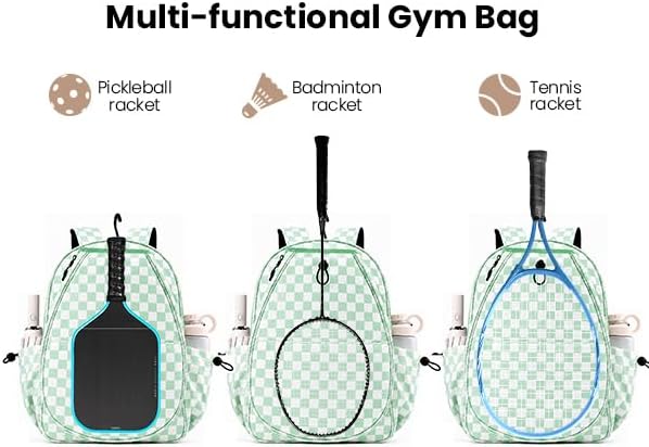 Mosthink Pickleball Racket Backpack Tennis Bag for Women Water-Resistant and Machine Washable Tennis Backpack，Lightweight Sports Bag for Pickleball, Badminton