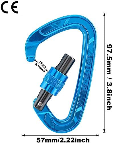 KAILAS Locking Carabiner CE Certified Oval Constructed Rock Climbing Mountaineering Rescure Standard Alumimun 25KN
