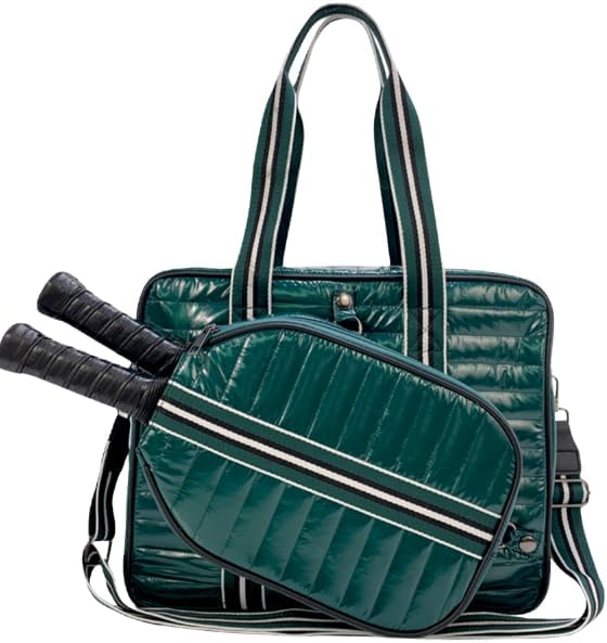 Pickleball Bag Set with Racket Compartment, Quilted Tote and Sling Bag