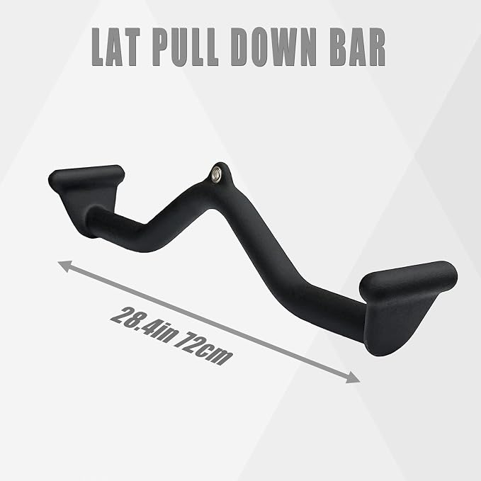 BLUSLM Lat Pull Down Bar T bar Row Attachment, V Bar Tricep Lat Pulldown Attachments, Back Strength Training Bar for Home Gym Exercise Cable Machine Attachments