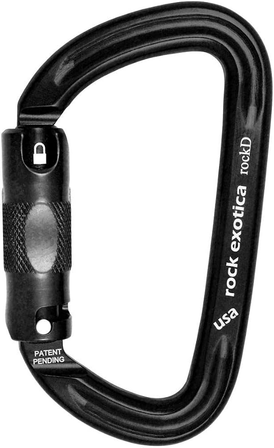 Rock Exotica rockD Auto-Lock Carabiner - Heavy Duty Locking Carabiner for Rock Climbing and Professional Climbing Gear and Industrial Use – Made in USA
