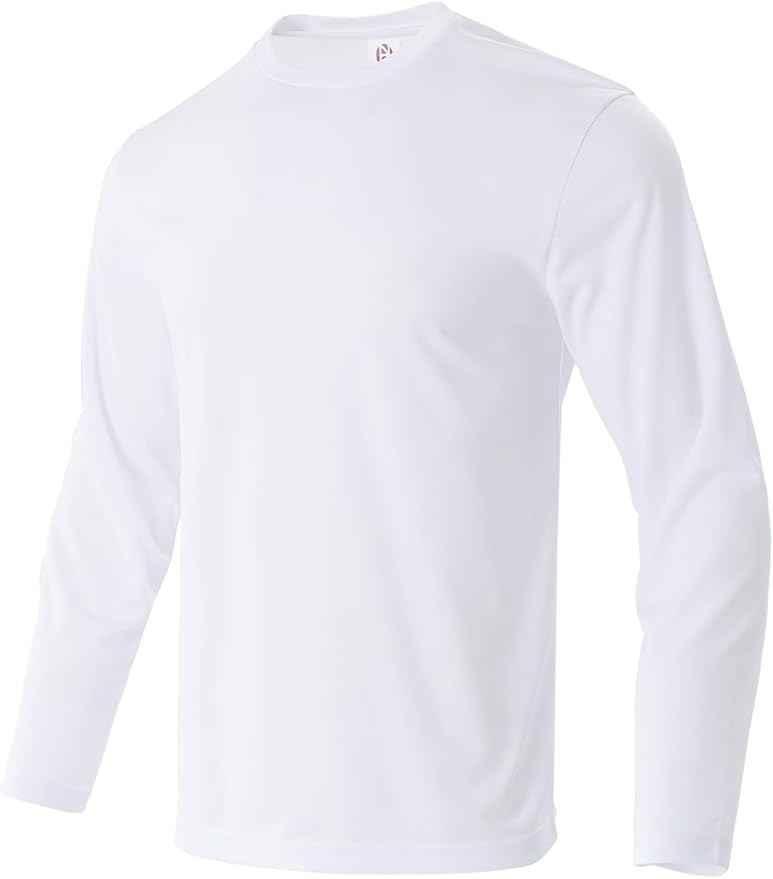 Mens Long Sleeve T-Shirts Casual Crew Neck Tee Shirt Summer Soft Running Swimming Cycling Fishing Tops