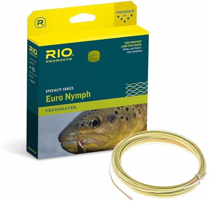 RIO Products FIPS Euro Nymph Fly Line (#2-5) - Floating, Orange/Sage/Olive