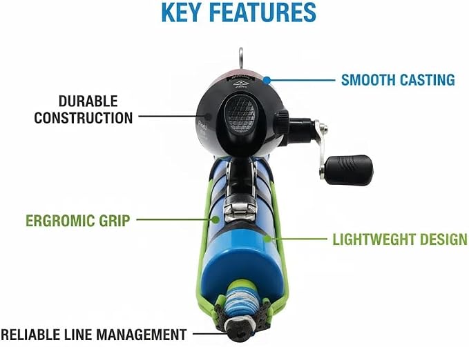 SUFFUSE Fishing Rod, Compact Catapult Fishing Pole, Portable Freshwater and Saltwater Fishing Lures Suitable for Outdoor Hunting and Traveling