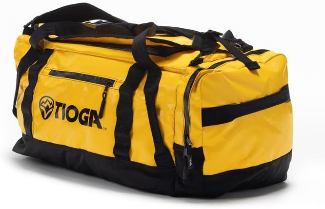 TIOGA Venture Outdoor Duffel Bag with Backpack Straps, Weather Resistant, Rugged Construction, Gear Hauling for Outdoor Adventures, Medium / 50L, Yellow