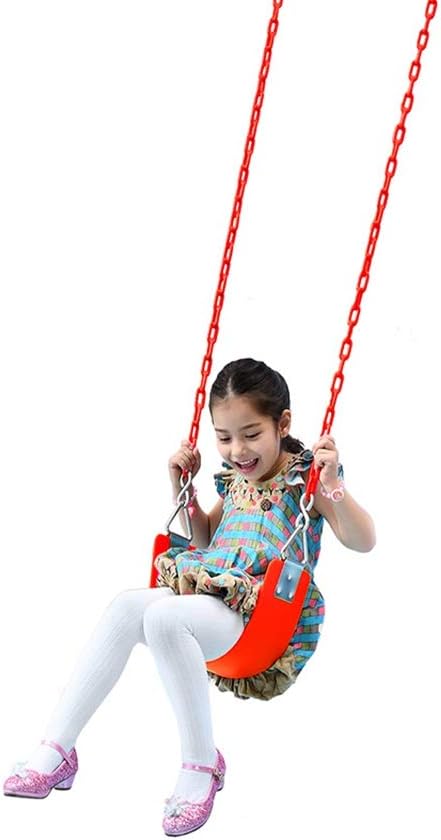 Swing Chains (2) Fully Plastic Coated with 4 Free Quick Links Anti-Rust Iron Link Chains for Playground Kids Tree Swing Seat Support 660 Lb Swing Set Accessories and Replacement (Red)