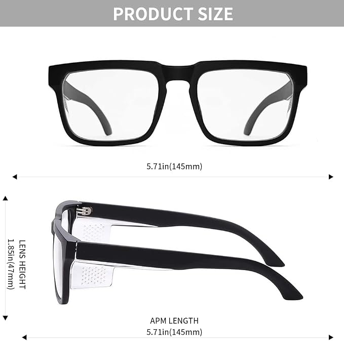 Z87 High-Visibility Construction Anti-Fog Photochromic UV400 Blue Light Blocking Impact Resistant Safety Glasses