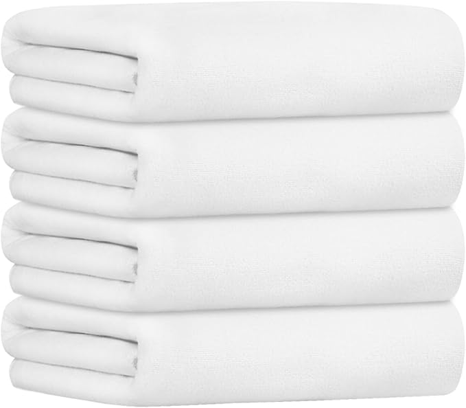 JML Bath Towel, Microfiber Bathroom Towels Set 4 Pack (30" x 60") for Adult Men Women - Large Size, Extra Absorbent, Quick Drying as Hair Wrap, Swim, Fitness, Sport, Yoga