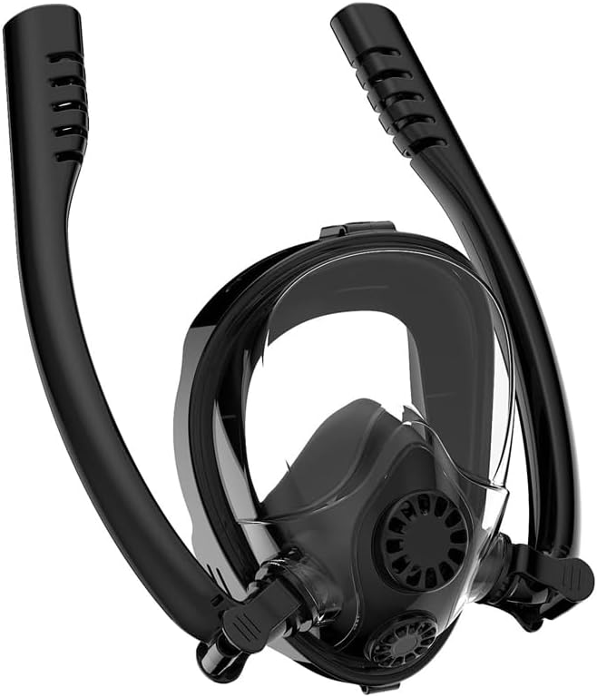 Snorkel Mask,Full face Snorkel Mask,Diving mask,Double Snorkel,Breath Separation,Anti Fog Anti Leak, 180 Degree Ultra Wide Angle,Suitable for Adults and Kids