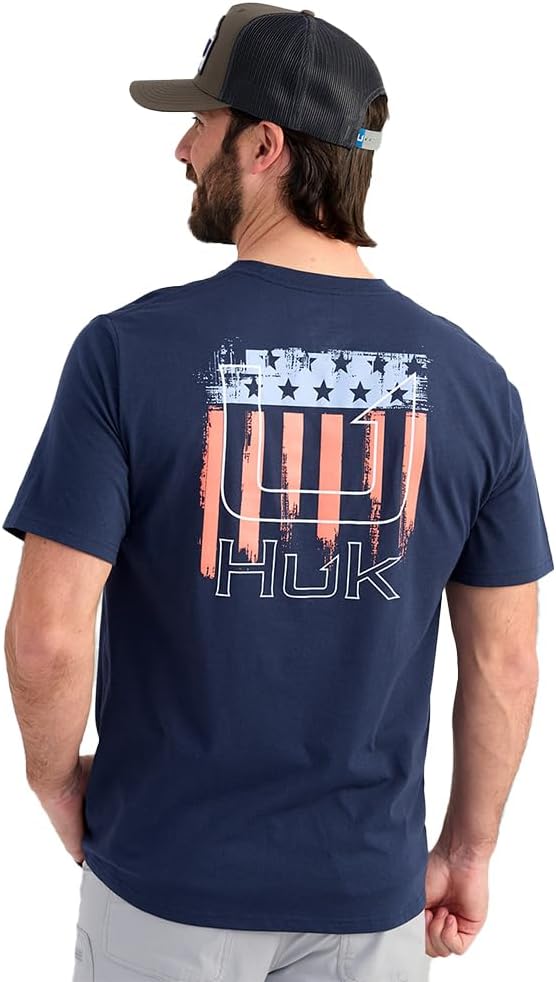 HUK Mens Performance Fishing Logo Tee, Short Sleeve T-Shirt for Men