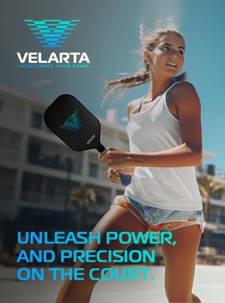 Velarta 2-Pack Professional Pickleball Paddles - Black + White - Carbon Fiber, USAPA Approved, 16mm, Premium Grip - Paddle Rackets for Adults