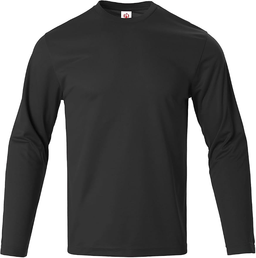 Mens Long Sleeve T-Shirts Casual Crew Neck Tee Shirt Summer Soft Running Swimming Cycling Fishing Tops