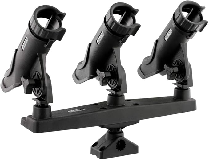 Scotty #256 Triple Rod Holder, black, one size