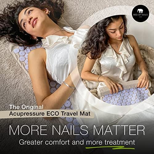 Bed of Nails ECO Travel Mat – Original Bon Acupressure Design with 8820 Precision Nails, 29 x 16 x 1"