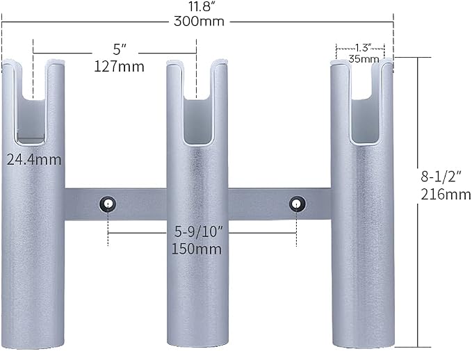 Aluminium Wall-Mounted Fishing Rod Holder for Boat, Garage & Marine - Holds Rods & Poles