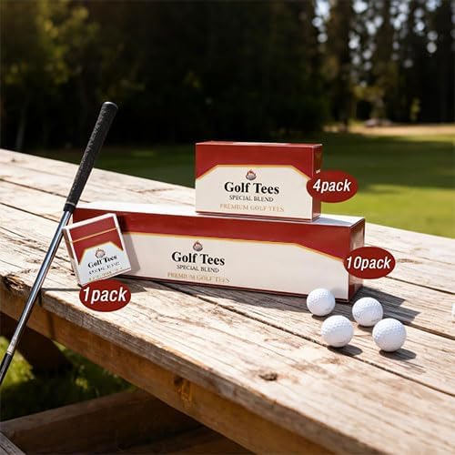 Premium Bamboo Golf Tees | 83mm (3.25") Wooden Tees | Golf Gifts for Men | Vintage-Style tee Case Golf Accessories for Men | Funny Golf Accessory for Golfers