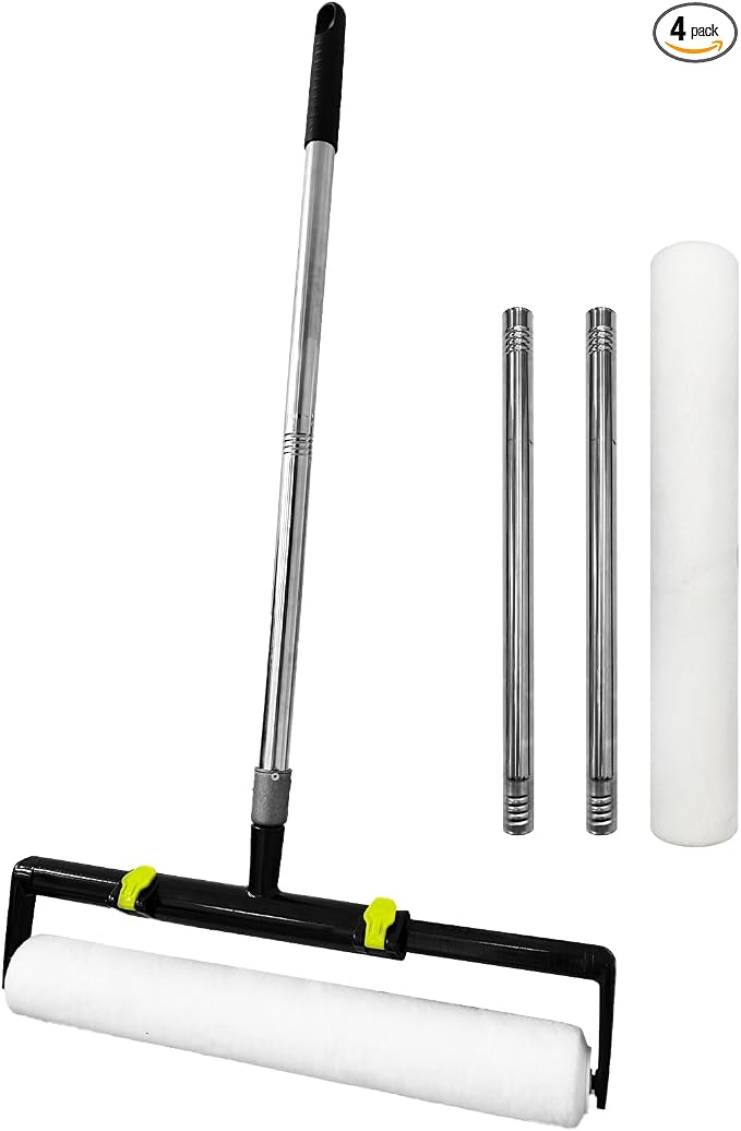18 Inch Paint Roller Kit, 2 Pcs 18” Paint Roller Covers, 9”-18” Adjustable Roller Frame, and 1.3-4.8ft Extension Pole for Walls,Ceiling,Floors,Interior,Exterior Painting