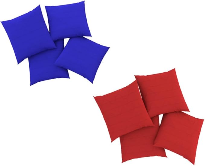 Cornhole Set - 4ftx2ft Regulation Size Outdoor Bean Bag Toss with 8 Bags Included - Yard Games for Ages 14 Years Old and up by Trademark Games (Blue, Red, Tan)