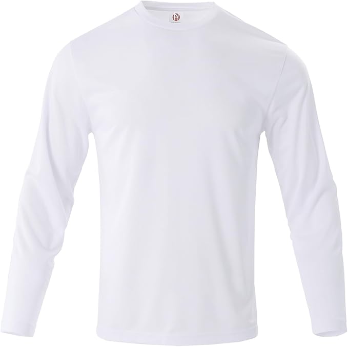 Mens Long Sleeve T-Shirts Casual Crew Neck Tee Shirt Summer Soft Running Swimming Cycling Fishing Tops