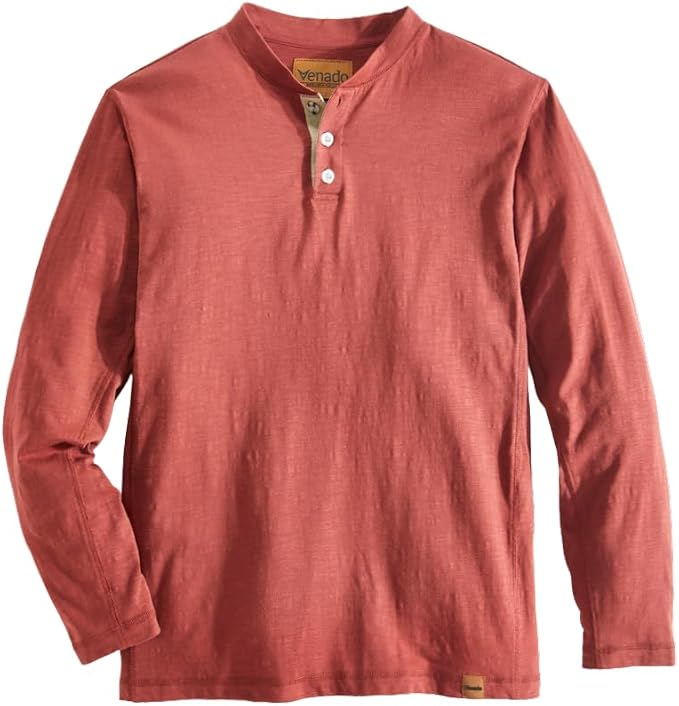 Venado Henley Long Sleeve Shirts for Men - Mens Henley with Flex Material