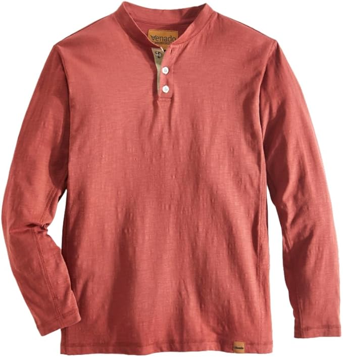 Venado Henley Long Sleeve Shirts for Men - Mens Henley with Flex Material