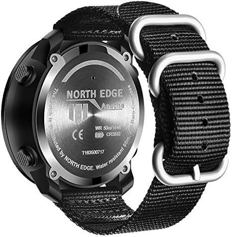 NORTH EDGE Apache Men’s Digital Tactical Watch, Outdoor Sports Watch with Compass, Altimeter, Barometer, Pedometer, Weather Trend, EL Backlight, 50M Water Resistant Hiking Watch