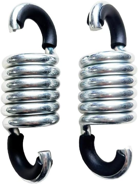 Spring Hooks for Patio Swings 770lb Maximum Weight Recommendation Load-Bearing Hammock Swing Accessories 4.06-Inch Galvanized Hooks 2-Pack Cross Swing Springs with Noise-Reducing Pads
