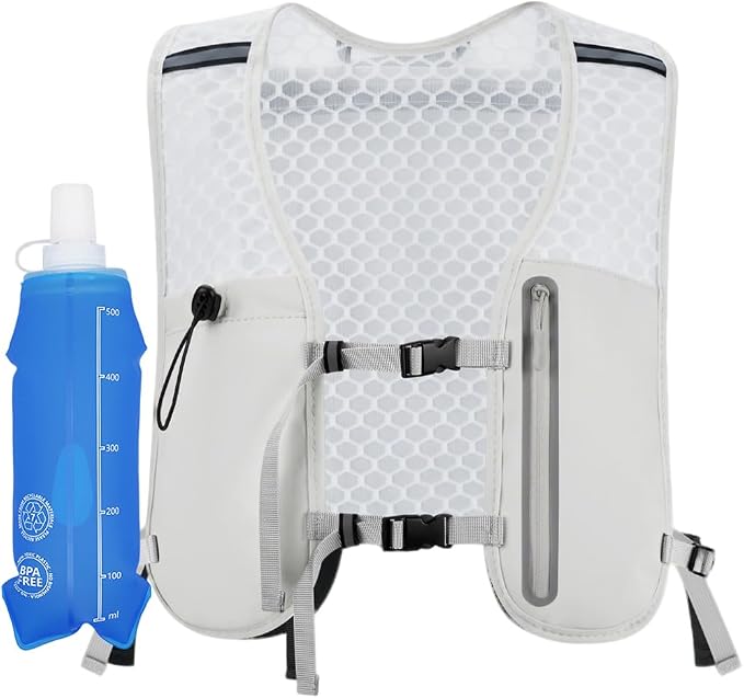 Running Vest for Women Men Hydration Backpack with 500ml Soft Flask Lightweight Water Pack