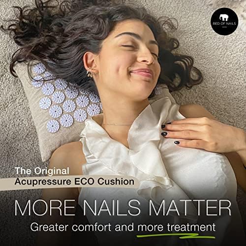 Bed of Nails ECO Cushion Original Bon Acupressure Mat Design with 2520 Precision Nails for Relaxation, Meditation, and Muscle Recovery, 16 x 11 x 4