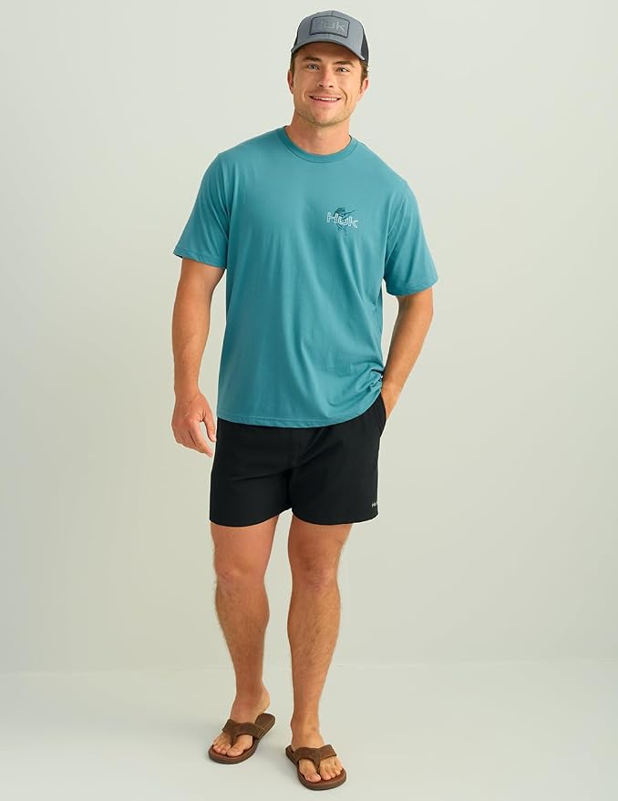 HUK Mens Performance Fishing Logo Tee, Short Sleeve T-Shirt for Men