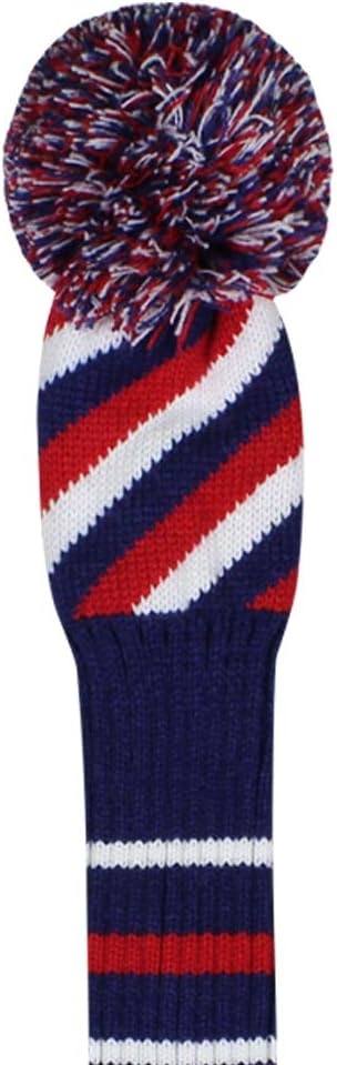 Scott Edward Golf Club Head Covers Set of 4, Acrylic Yarn Double-Layers Knitted, with Rotatable Number Tags