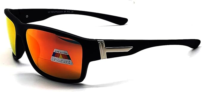 Polarized Bifocal Sunglasses Reading Glasses for Men Women Sports Wrap Silver Mirror Black Fishing Driving