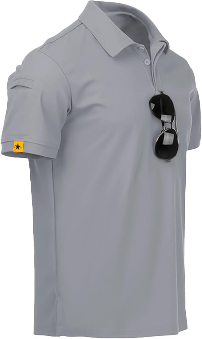 ZITY Mens Polo Shirt Short Sleeve Sports Tactical T-Shirt Athletic Golf Polos Daily Casual Stylish Collared Shirts for Men
