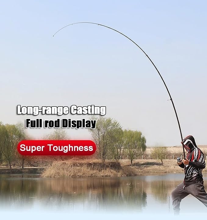13Ft 14Ft 16.4Ft Telescopic Fishing Rod,1-7Oz,15-40LB Carbon Portable Spinning Fishing Pole, Boat Saltwater and Freshwater Surfcasting Baitcasting Rod, Long Distance Throwing Fishing Rod