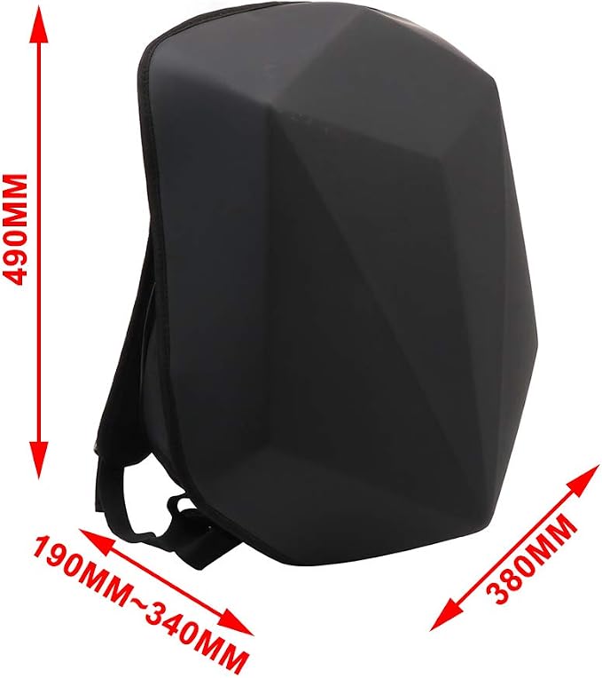 JFG RACING Motorcycle Backpack 30L,Universal Hard Shell Helmet Hardshell Riding Back Pack for Men Women-Grey Black