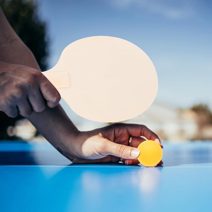 COHEALI 4-Pack Unfinished Wooden Pong Paddles Blades DIY Table Tennis Racket Blanks for Indoor Outdoor Table Tennis Paddle Game