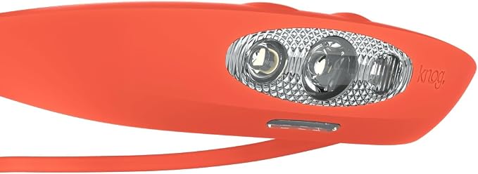 KNOG Bandicoot 250 LED Headlamp - Rechargeable Camping Headlamp with 40m Beam, IP67 Waterproof, Multi-Mode Lighting & Silicone Strap - Durable, Innovative Headlamp for Hiking & Outdoors, Coral