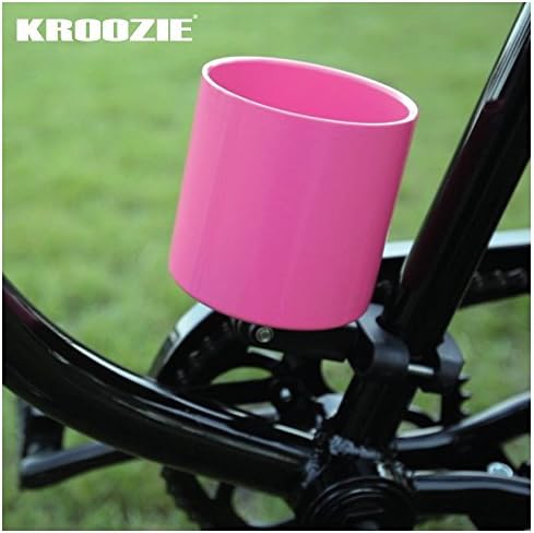 Kroozie Deluxe Bike Bottle Holder – Universal, Stainless Steel Bike Cup Holder for Handlebars – For Vertical or Angled Bars & Drinks up to 48 Oz. – Stroller, Cruiser, & Ebike Accessories