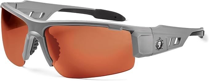 Ergodyne Skullerz Dagr Polarized Safety Sunglasses- Matte Gray Frame, Copper Lens