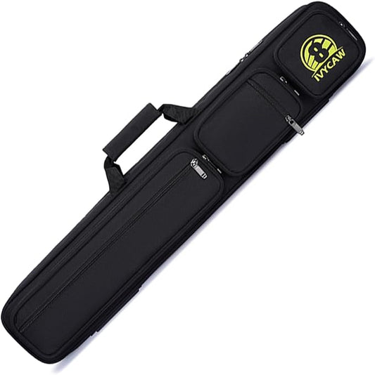 Pool Cue Case 4x4, Pool Cue Carrying Case Soft Padded Billiard Stick Bag with Multi-pocket for 4 Butts and 4 Shafts, Pool Stick Case Cue Bag with Backpack-straps for Pool Cues and Accessories