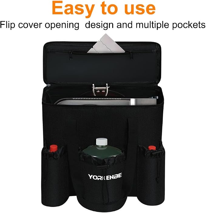 Camp Kitchen Organizer & Camping Stove Carrying Case, Multi-pocket Waterproof Portable Storage for BBQ Outdoor Cooking Essentials