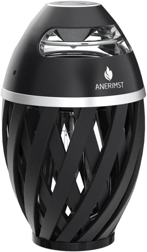 ANERIMST for Dad, Outdoor Bluetooth Speakers with LED Torch Light – Wireless & Waterproof Speaker for Garden, Patio, 360° Sound, 24-Hour Playtime for Men, 2 Pack (Black)