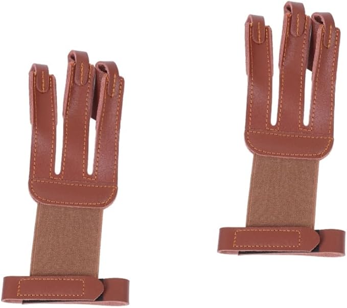Toddmomy Finger Guard Archery Glove Recurve Bow Finger Protector Brown Gloves Thumb Protector Archery Finger