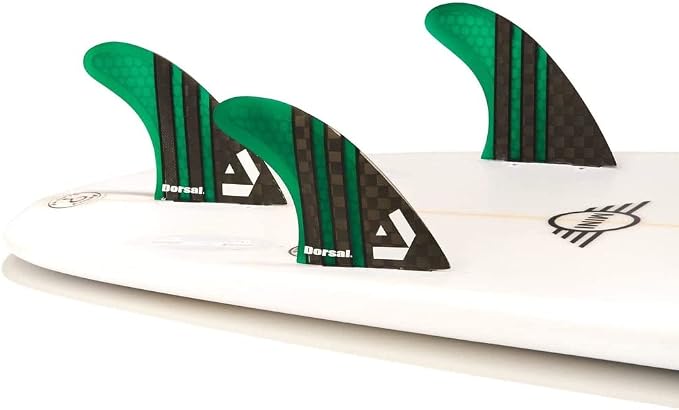 DORSAL Surfboard Fins Thruster 3 Set FCS Compatible with Carbon Honeycomb Hexcore