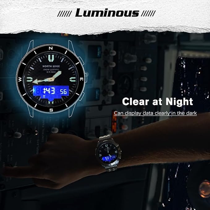 DIDITIME Tactical Watches for Men, Military Watches for Men, Waterproof 164FT, Fitness Watch, Mens Digital Watches with Compass, Metronome, Pedometer, Lightweight Breathable Nylon Watch