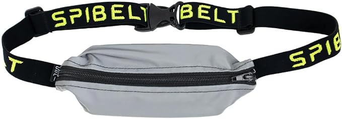 SPIbelt Running Belt Original for Women Men, Phone Holder for Running, Running Fanny Pack, Holder for Phone, Running Waist Pack, Adjustable Waist, [Fits All Phones]. Reflective with Black Zipper
