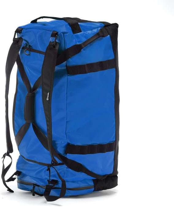 TIOGA Venture Outdoor Duffel Bag with Backpack Straps, Weather Resistant, Rugged Construction, Gear Hauling for Outdoor Adventures, Large / 70L, Blue